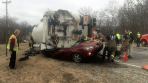 Rollover Truck Crash In Clarksville Traps Driver